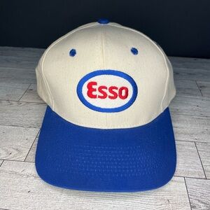 Vintage Esso Blue and Cream Baseball Cap